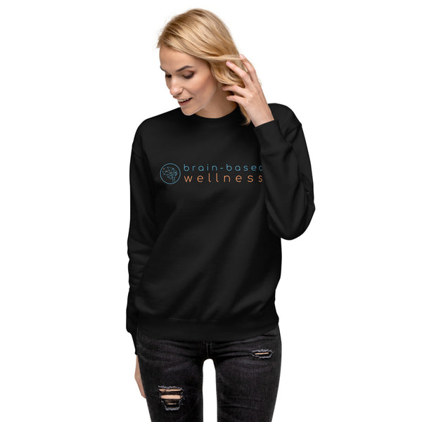Stay cozy and comfy with a classic, black, Brain-Based Wellness Fleece Sweatshirt.